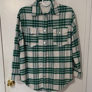 Joie Green and Cream Checkered Shirt